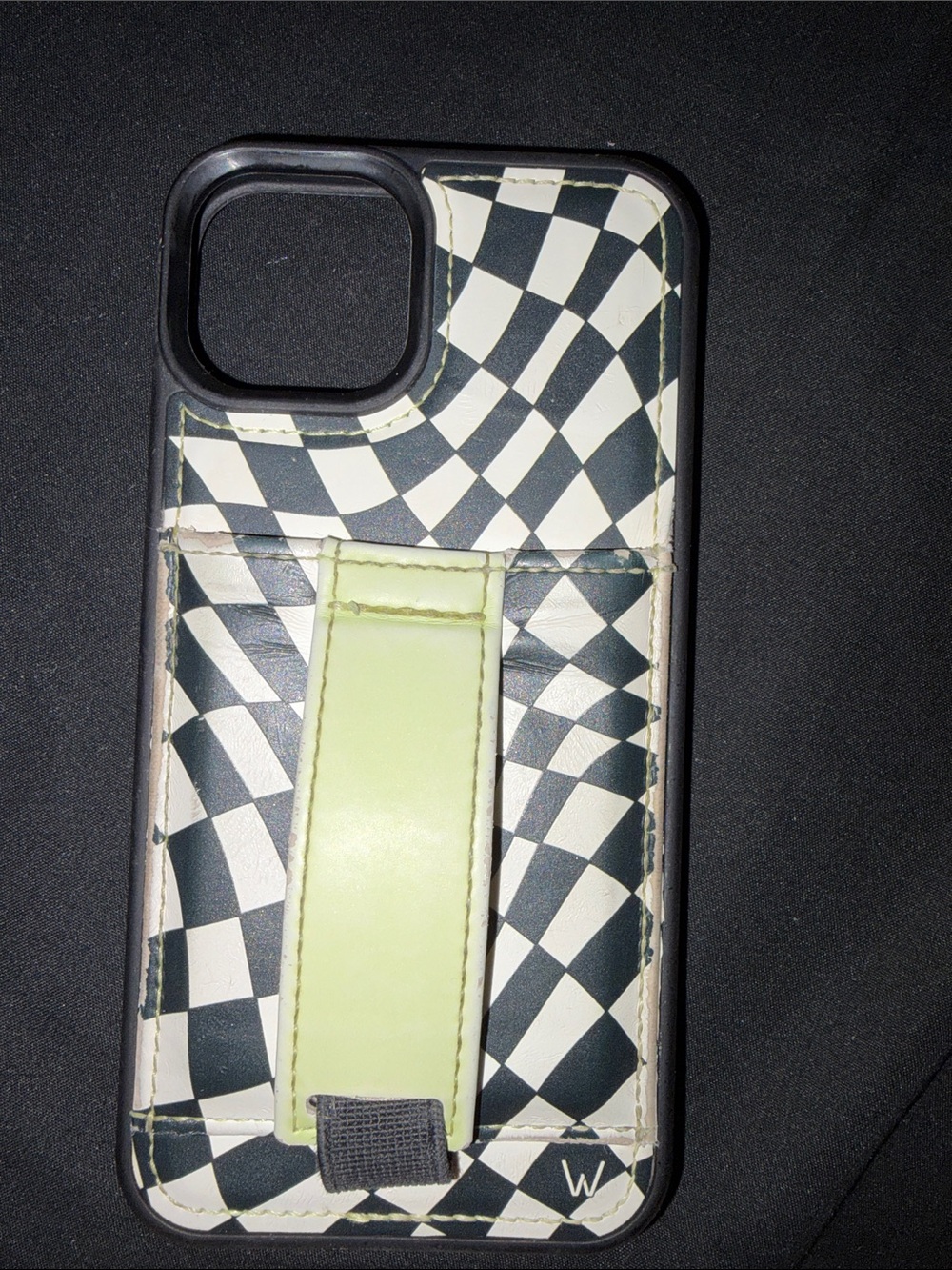 Walli IPhone 13 Card Holder Case with Lime Strap -